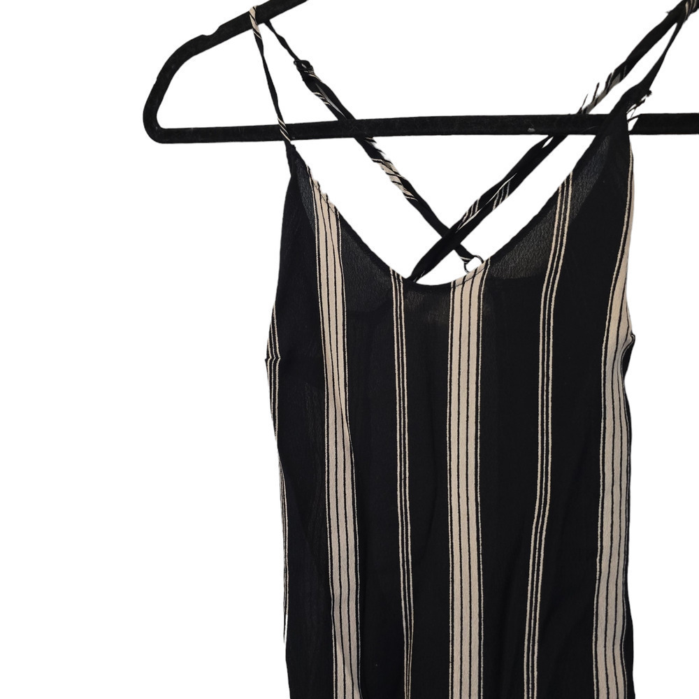 Reformation Sparrow black striped low back dress size xxs - Picture 3 of 8